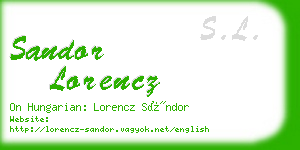 sandor lorencz business card